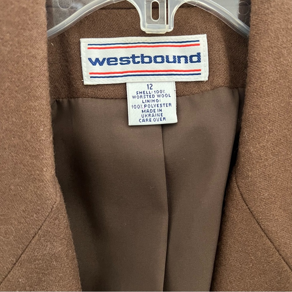 Westbound Women's Brown Wool Blazer • 12 - Picture 4 of 8